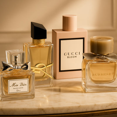 dior , YSL, Gucci, Burberry, Armani fragrances