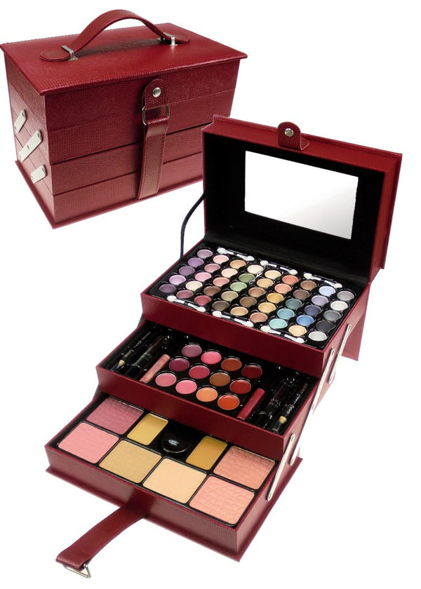 Make Up Kit Beauty Case 1 Professional Leather Train Case With Mirror